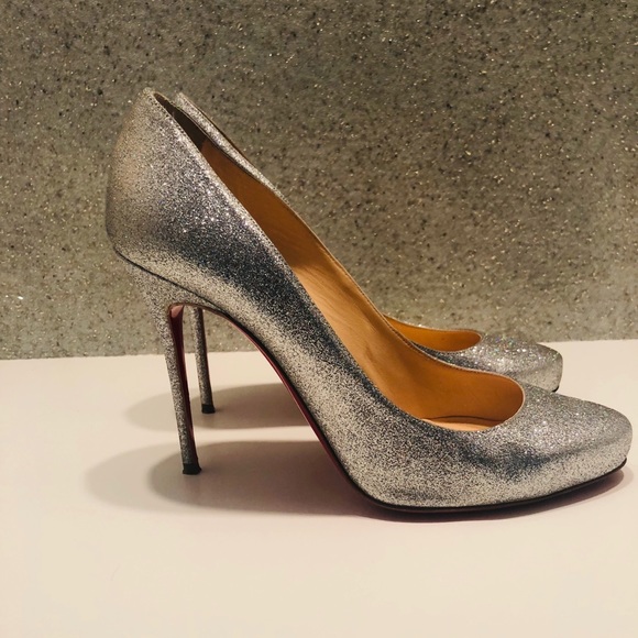 🔴traded🔴Christian Louboutin Silver Glitter high - Picture 4 of 8